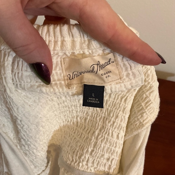 Universal Thread White Button-Front Linen Midi Dress Size Large - Picture 10 of 13